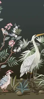 Rollo Fenster mit Motiv Vögel am Baum