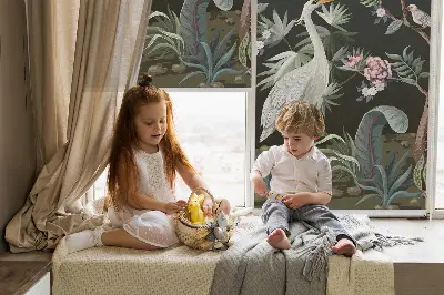 Rollo Fenster mit Motiv Vögel am Baum