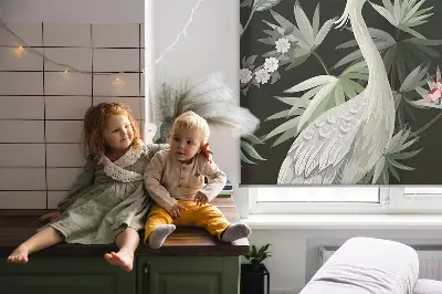 Rollo Fenster mit Motiv Vögel am Baum