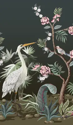 Rollo Fenster mit Motiv Vögel am Baum