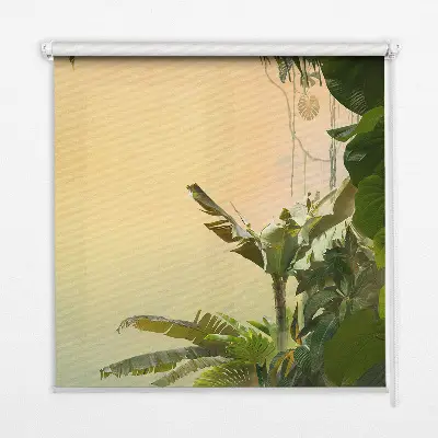 Fensterrollo mit Pflanzenrahmen