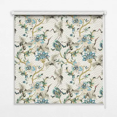Rollo mit Blumen und Vögel Motiv