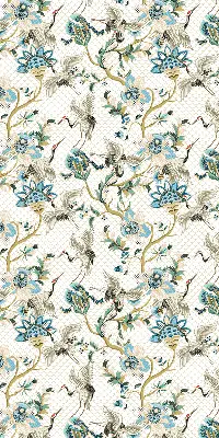 Rollo mit Blumen und Vögel Motiv