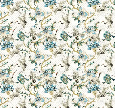 Rollo mit Blumen und Vögel Motiv