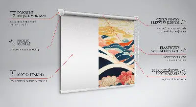 Fensterrollo für den Innenbereich mit Blumenwellen Motiv
