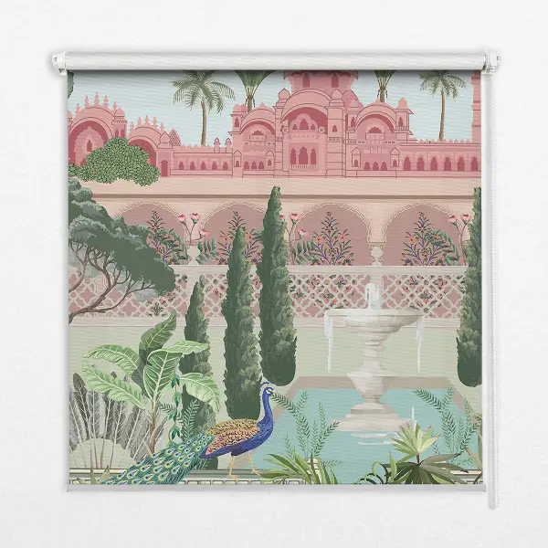Rollo für Fenster mit Motiv Schloss und Garten