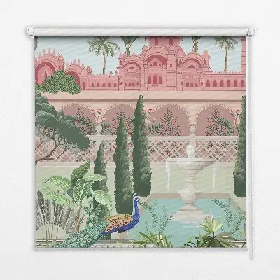 Rollo für Fenster mit Motiv Schloss und Garten