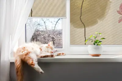 Fensterrollo mit Blumenmuster
