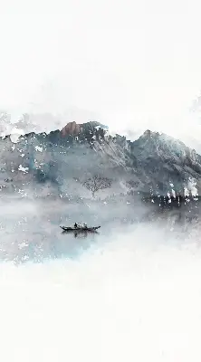 Rollo Fenster mit Motiv bemalte Berge