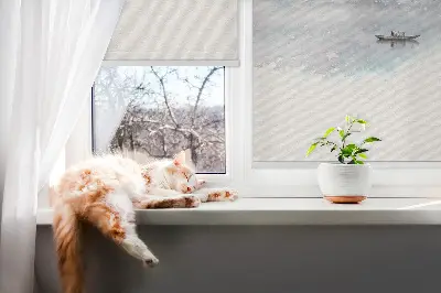 Rollo Fenster mit Motiv bemalte Berge