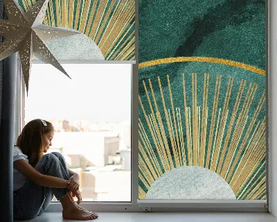 Rollo für Fenster mit einem Halbkreisdesign innerhalb eines Halbkreises