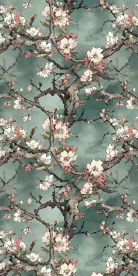 Rollo Fenster mit Motiv Blumen am Baum
