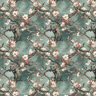 Rollo Fenster mit Motiv Blumen am Baum