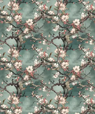 Rollo Fenster mit Motiv Blumen am Baum