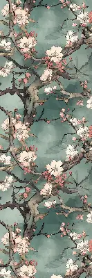 Rollo Fenster mit Motiv Blumen am Baum