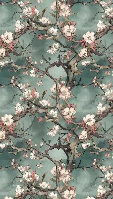 Rollo Fenster mit Motiv Blumen am Baum
