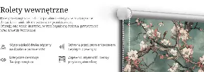 Rollo Fenster mit Motiv Blumen am Baum