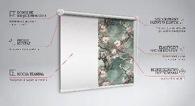 Rollo Fenster mit Motiv Blumen am Baum