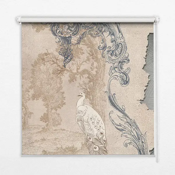 Fensterrollo mit Vintage-Vögel Motiv