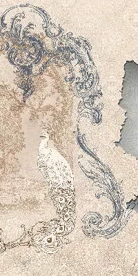 Fensterrollo mit Vintage-Vögel Motiv