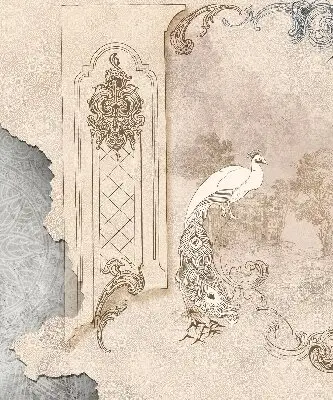 Fensterrollo mit Vintage-Vögel Motiv
