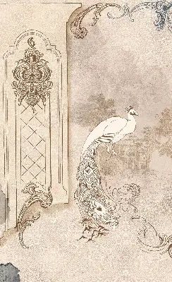 Fensterrollo mit Vintage-Vögel Motiv