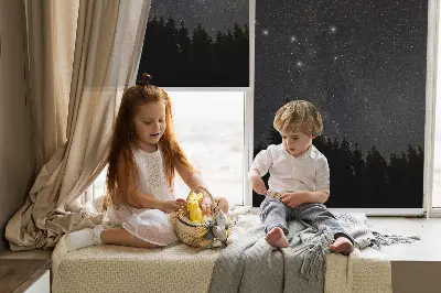 Fensterrollo mit Motiv Sterne am Himmel