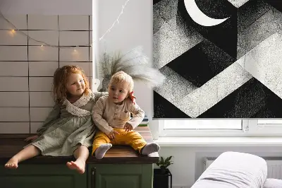 Rollo Fenster mit Motiv abstrakte Dreiecke