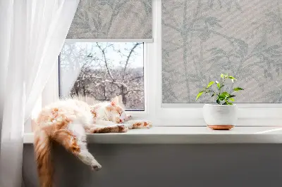 Fensterrollo mit Blättermotiv