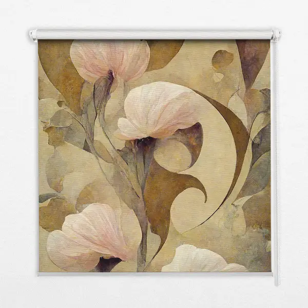 Fensterrollo mit Motiv blühender Rosen