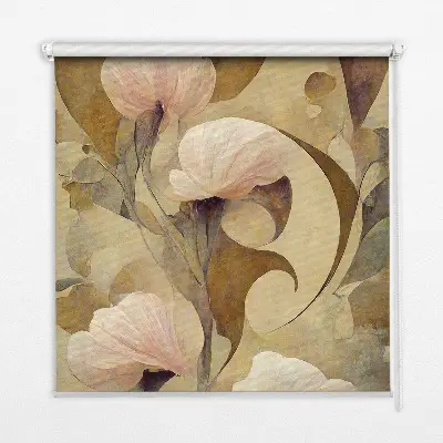Fensterrollo mit Motiv blühender Rosen