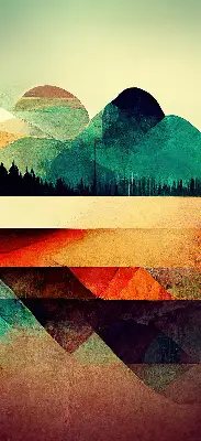 Fensterrollo mit Motiv abstrakte Berge