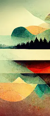 Fensterrollo mit Motiv abstrakte Berge