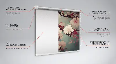 Rollo Fenster mit Kirschblütenmotiv