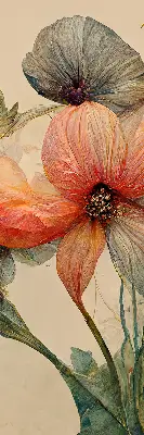 Fensterrollo für innen mit Blumenmotiv