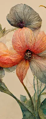 Fensterrollo für innen mit Blumenmotiv