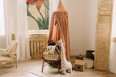 Fensterrollo für innen mit Blumenmotiv