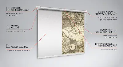 Fensterrollo mit Weltkartenmotiv