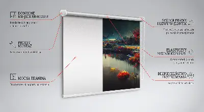 Fensterrollo mit dem Motiv Fluss im Mondlicht