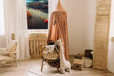Fensterrollo mit dem Motiv Fluss im Mondlicht
