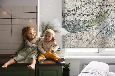 Fensterrollo für den Innenbereich mit Motiv spiegelnde Blätter