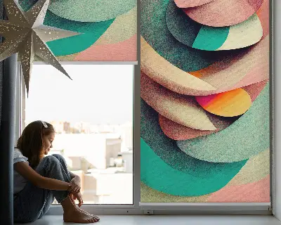 Fensterrollo mit abstraktem Motiv