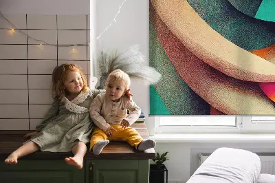 Fensterrollo mit abstraktem Motiv