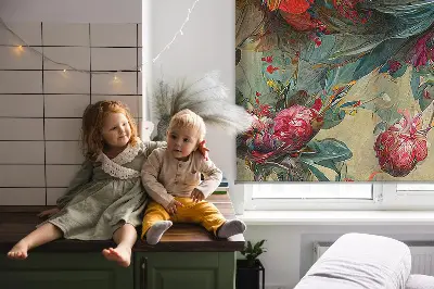 Fensterrollo für den Innenbereich mit Wiesenmotiv