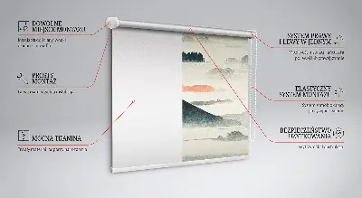 Fensterrollo für den Innenbereich mit dem Motiv bemalte Berge