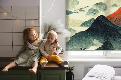 Rollo Fenster mit Motiv Berge im Nebel