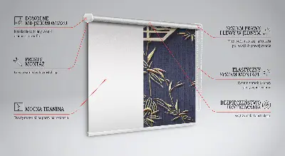 Fensterrollo für den Innenbereich mit dem Motiv Der See hinter den Blumen