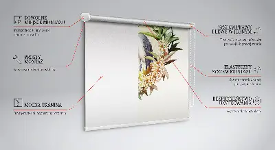 Fensterrollo mit dem Motiv eines Kranichs im Grünen