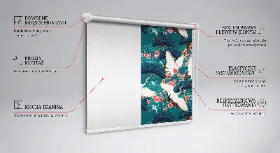 Fensterrollo für innen mit Motiv Ein Kranichschwarm