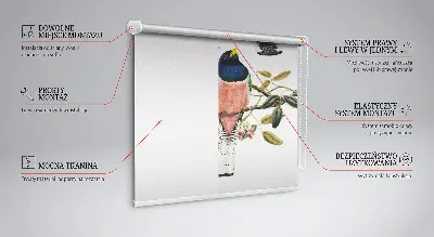 Fensterrollo mit Motiv Vögel auf den Zweigen